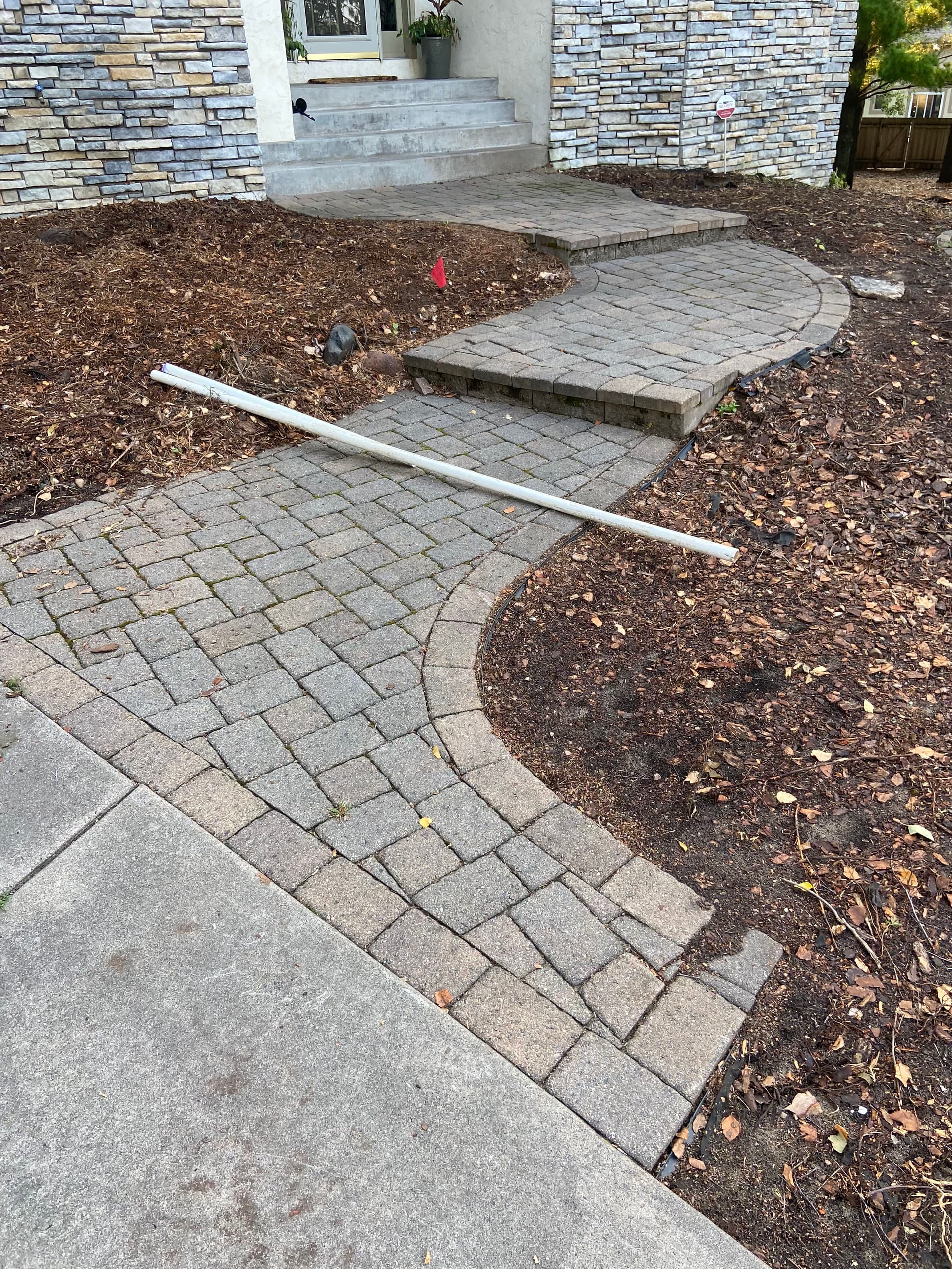 Gallery photos for Paver Walkway and Fresh Landscape Beds Boost Curb Appeal: Image #1
